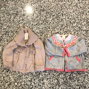 Baby girl button up sweater bundle